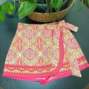 Flying Tomato Pink and Green wrap skort